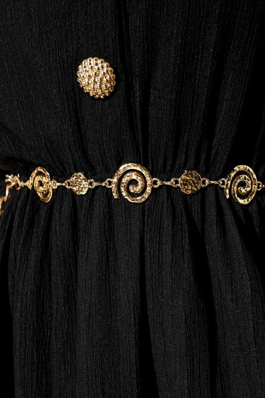 Gold Chain Belt with Snail Symbol