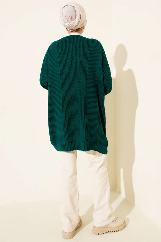 Sarmal Desen Detaylı Triko Hırka Nefti