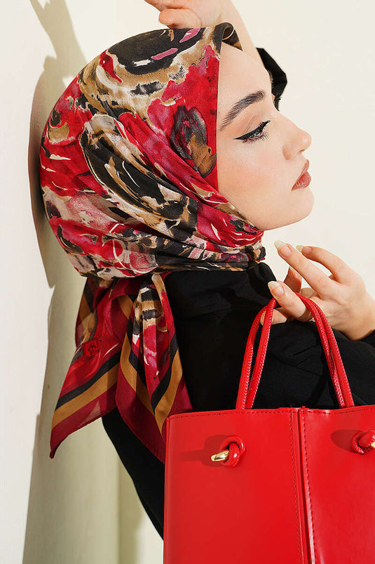 Foulard Sarmal Desen Élégance Bordeaux