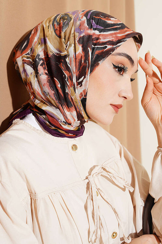 Sarmal Pattern Elegance Scarf Purple