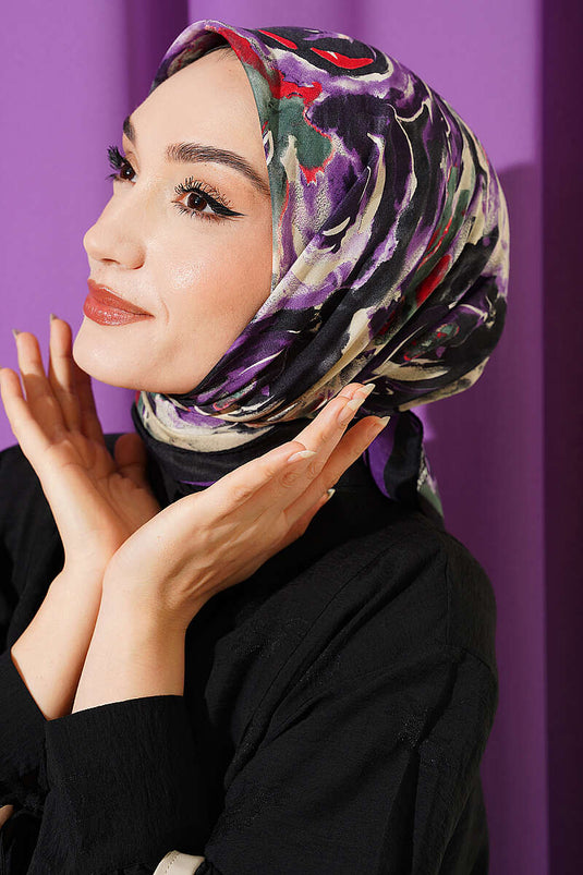 سارمال ديزين أناقة وشاح أسود بنفسجي