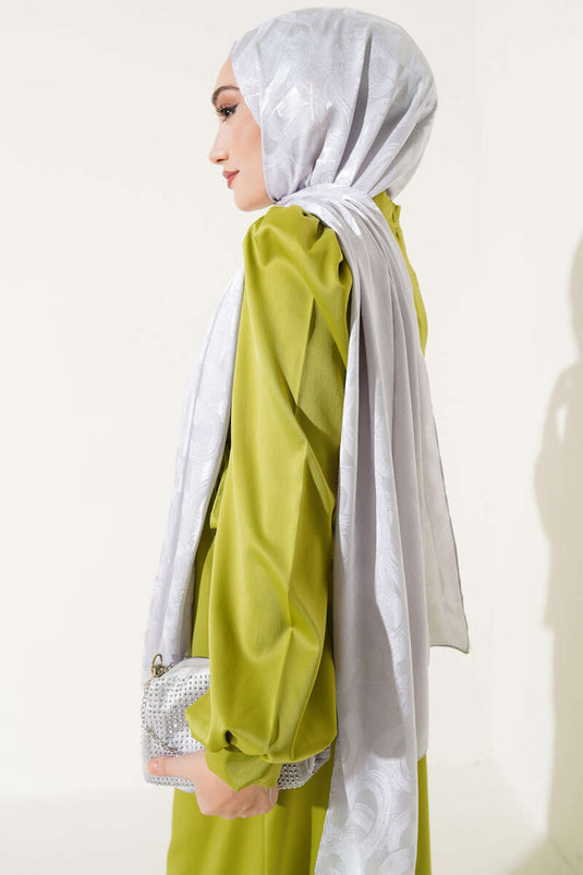 Melisa-Schal mit Spiralmuster-Jacquard, Hellgrau -45