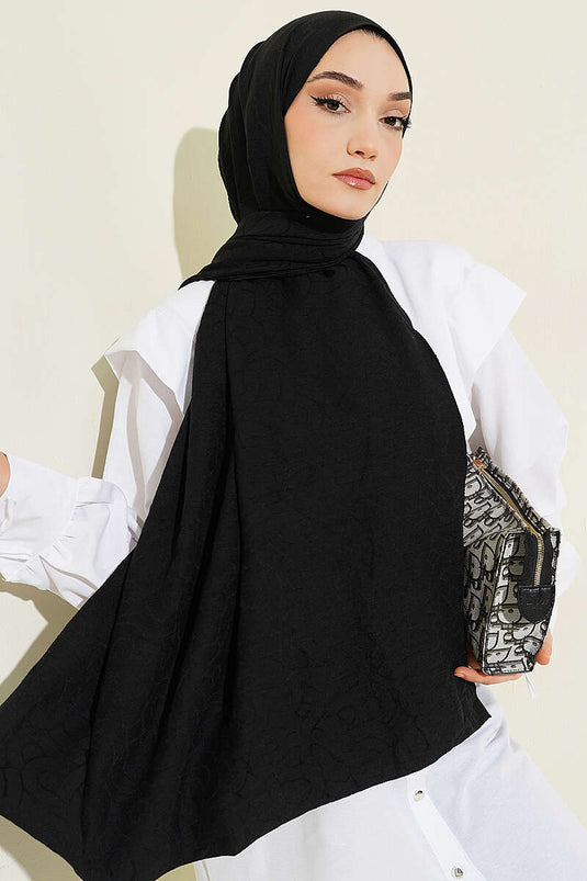 Écharpe En Coton À Motifs Sarmal Noire