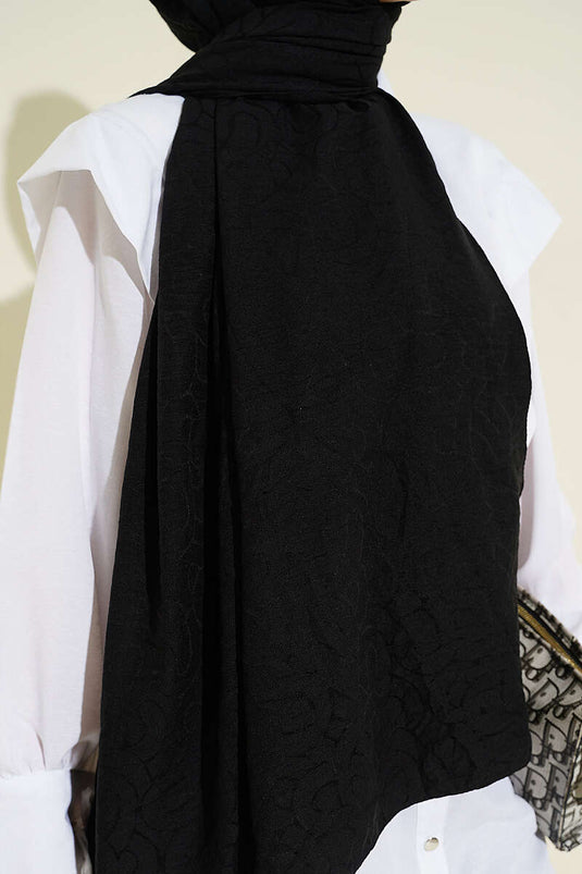 Écharpe En Coton À Motifs Sarmal Noire