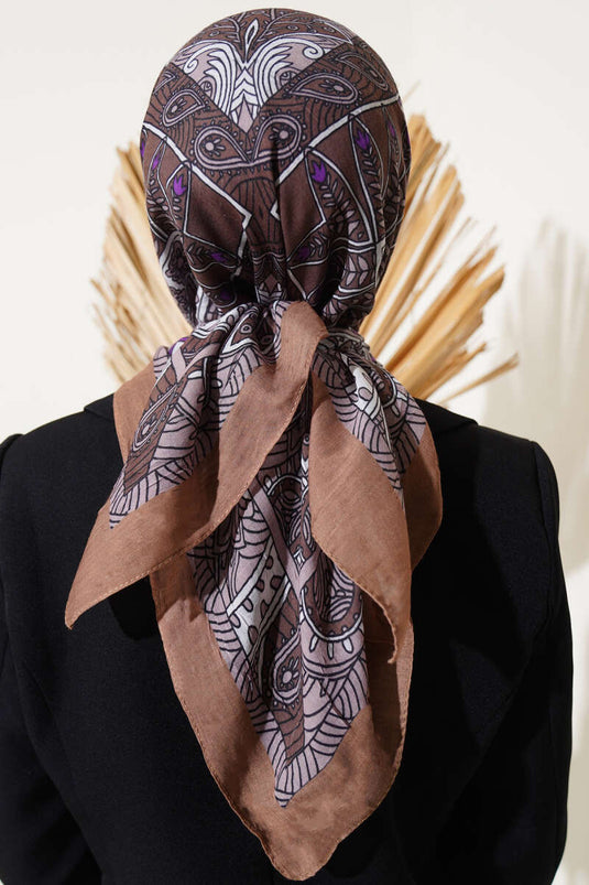 Sarmal Motif Bambu Eşarp Hardal