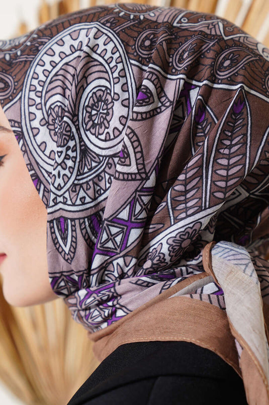 Sarmal Motif Bambu Eşarp Hardal