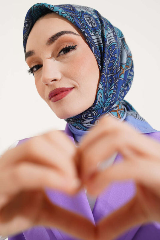 Sarmal Motif Bambu Eşarp Lila