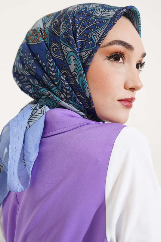 Sarmal Motif Bambu Eşarp Lila