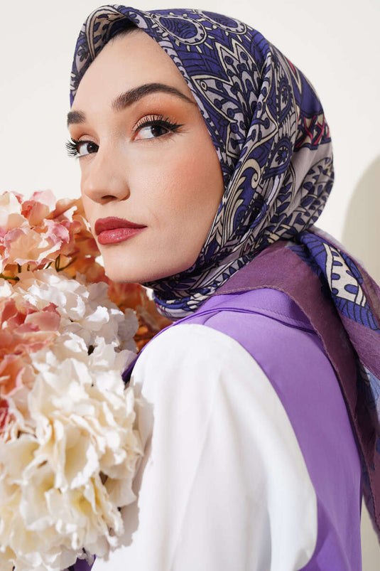 Spiral Motif Bamboo Scarf Magenta