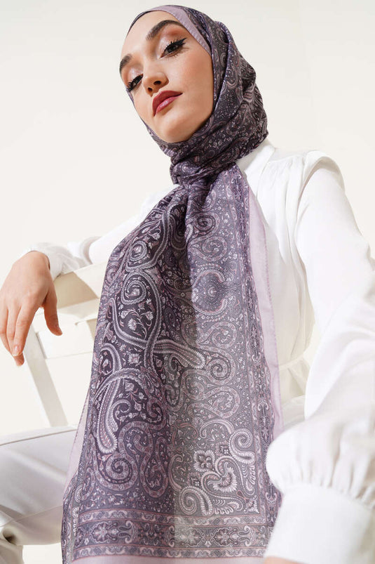 شال حلزوني بنمط ريترو بلون القهوة والحليب