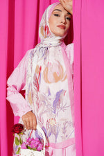Écharpe En Bambou À Motif Lierre Rose