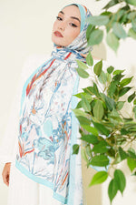 Écharpe En Bambou À Motif Lierre Turquoise
