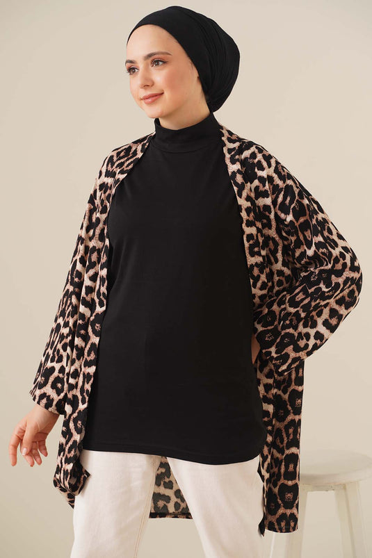 Chemisier noir sans manches à col roulé