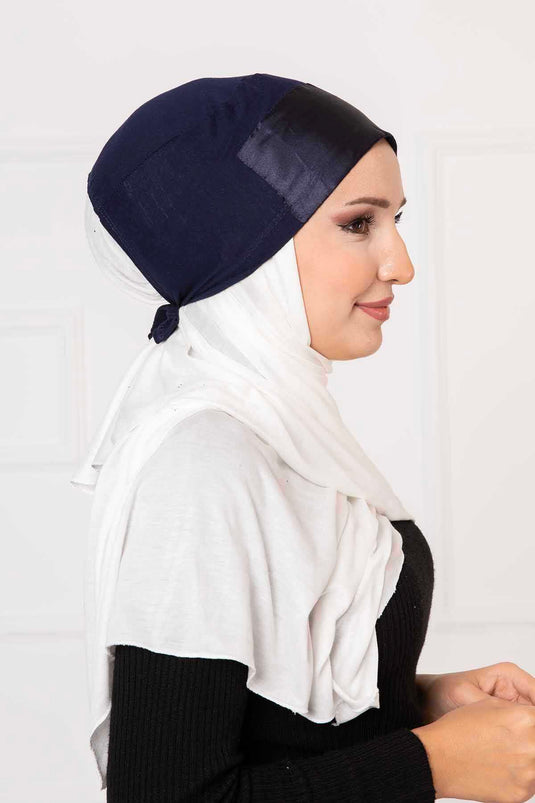 Satin Bonnet Navy Blue