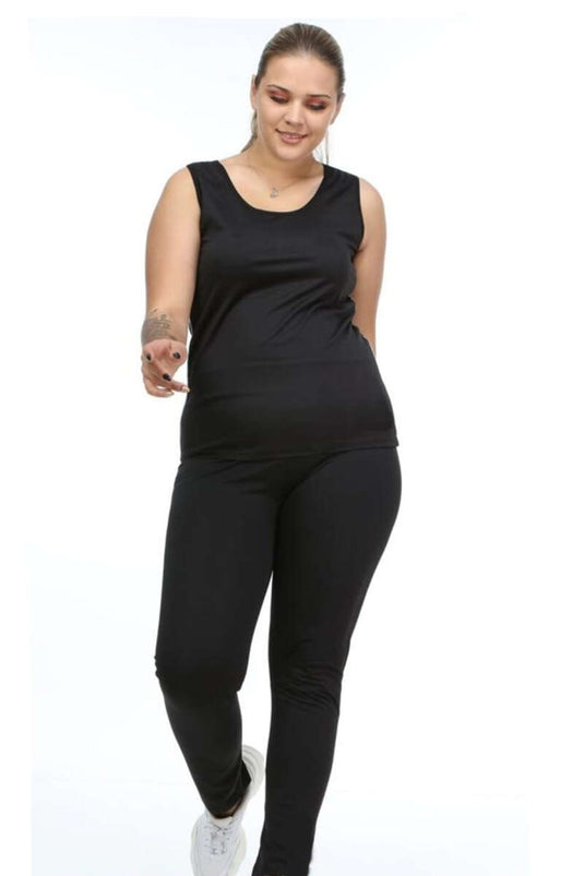 Sauna-Tanktop-Zweiteiler-Set Schwarz