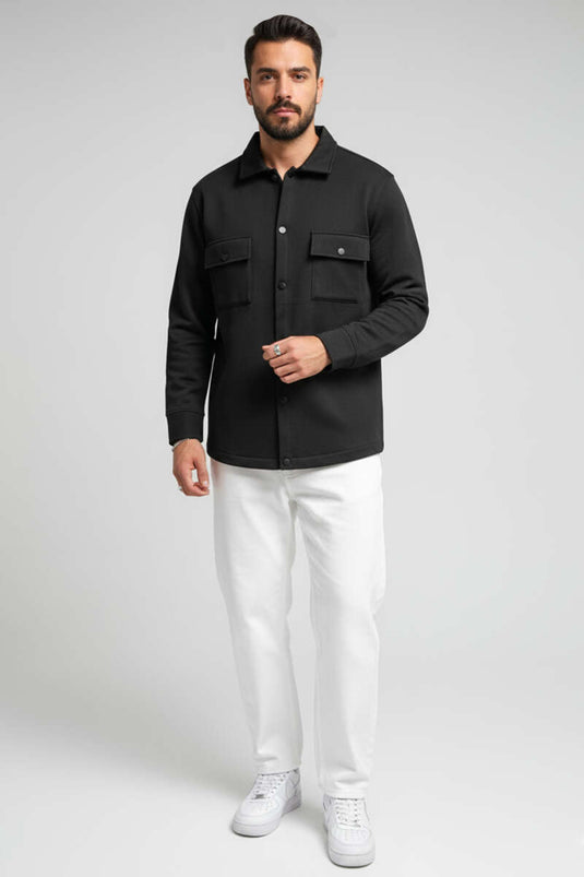 Chemise homme noire à boutons-pression Scuba