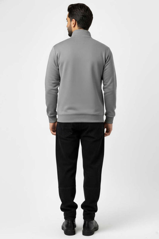 Scuba-Sweatshirt für Herren mit Reißverschluss, Dunkelgrau