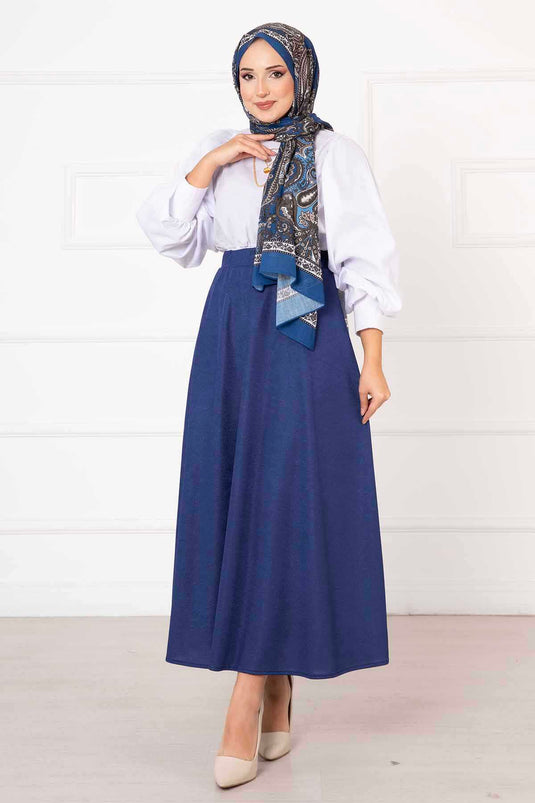 Scuba Mevlana Hijab Falda Indigo