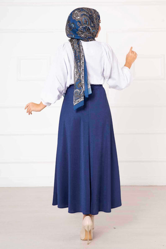 Jupe Hijab Scuba Mevlana Indigo