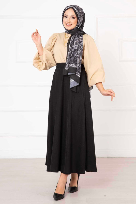 Scuba Mevlana Hijab Skirt Black