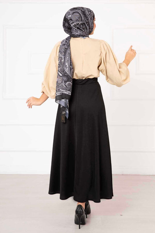 Scuba Mevlana Hijab Skirt Black