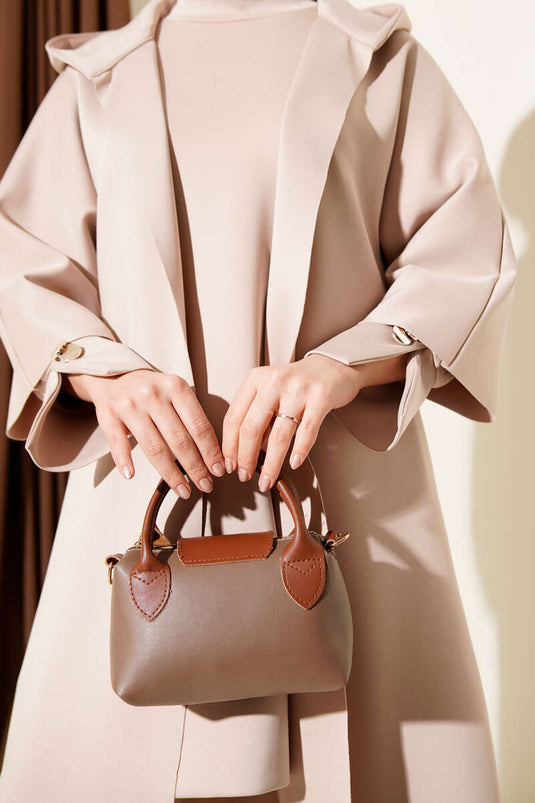 Scuba Long Cardigan Three-Piece Set Beige
