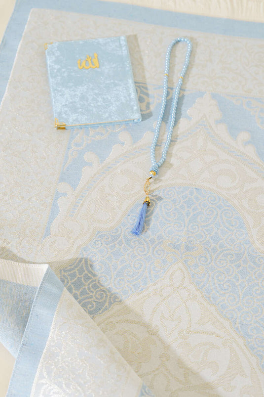 Ensemble de tapis de prière bleu