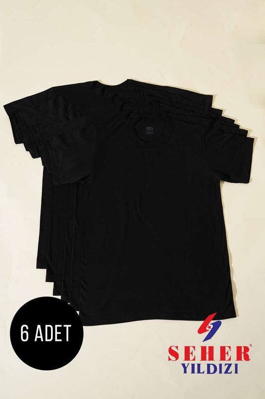 Morning Star 6er-Pack Herren-Bodysuits aus gekämmter Baumwolle, Schwarz