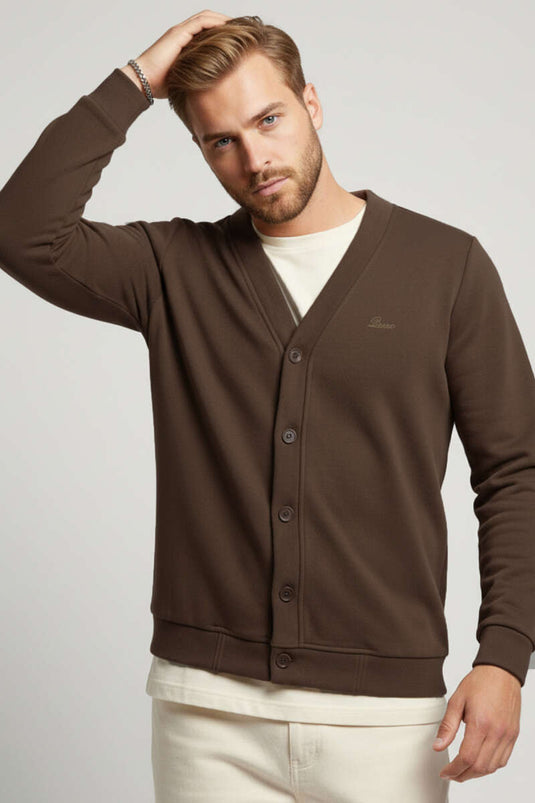 Gilet pour homme à boutons, marron, de Thessalonique.