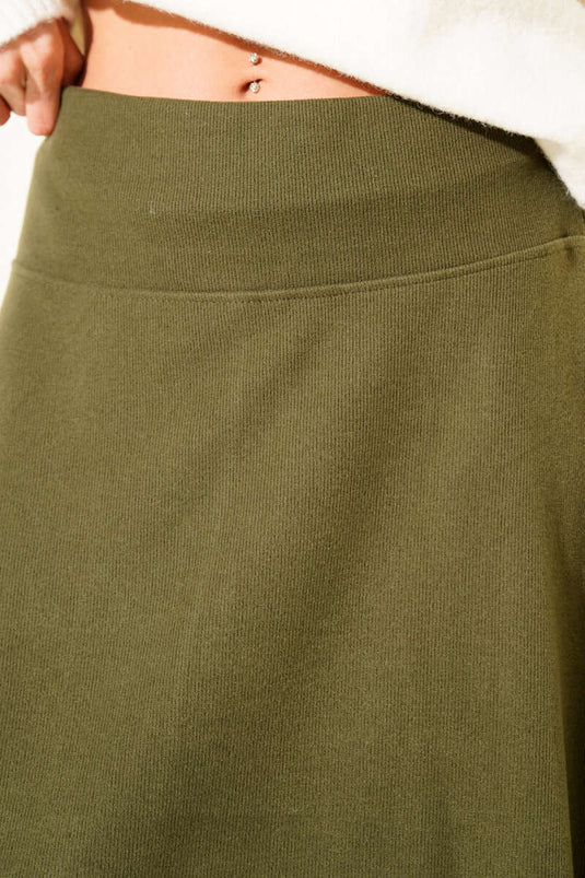 تنورة ميدي من سالونيك، لون كاكي