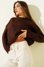 Gilet Court En Tricot Moelleux Couleur Café