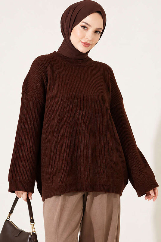 Tunika Oversize In Maglia Selanik Caffè