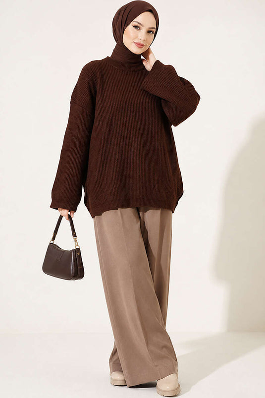 Tunika Oversize In Maglia Selanik Caffè