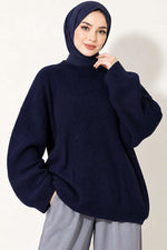 Tunique Oversize En Tricot Marine