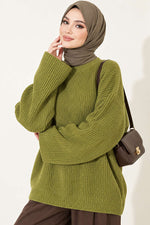 Tunique Oversize En Maille Vert Olive