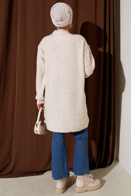 Selanik Örgü Yumoş Triko Tunik Taş