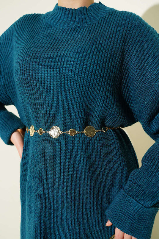 Selanik Strickrock-Zweiteiler-Set Petrol