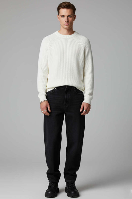 Thessaloniki Knit Men's Sweater, Ecru