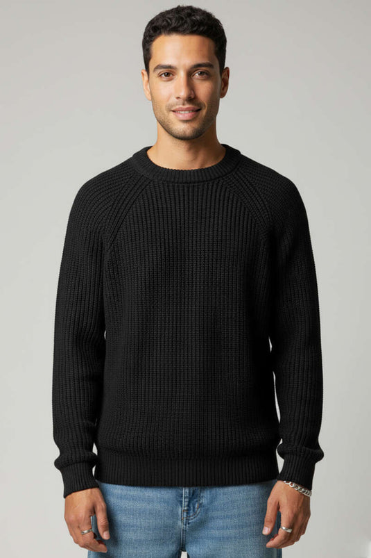 Thessaloniki Knit Men's Sweater, Black