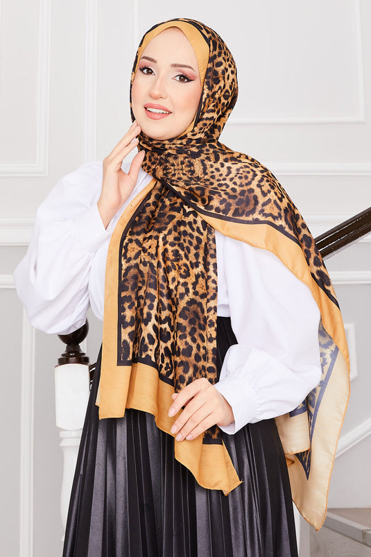 Sena Leopard Patterned Shawl -3