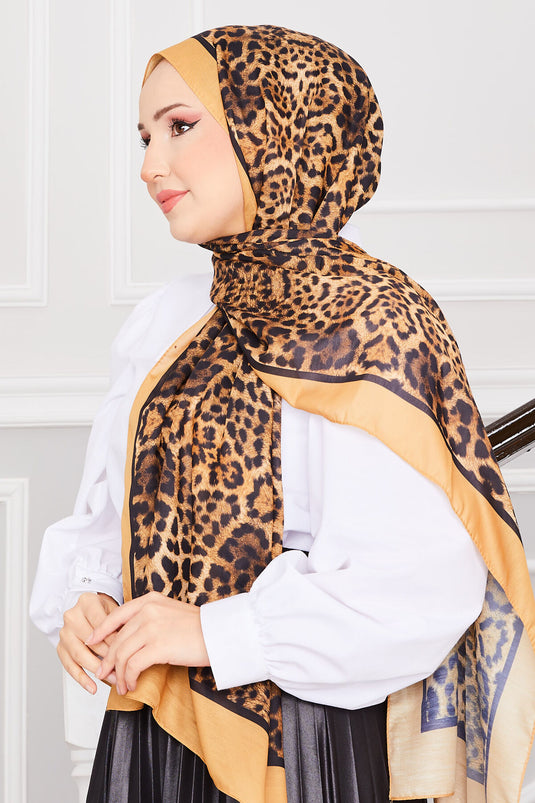 Sena Leopard Patterned Shawl -3