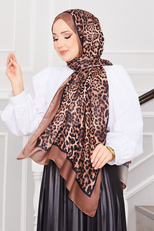 Sena Leopard Patterned Shawl -8