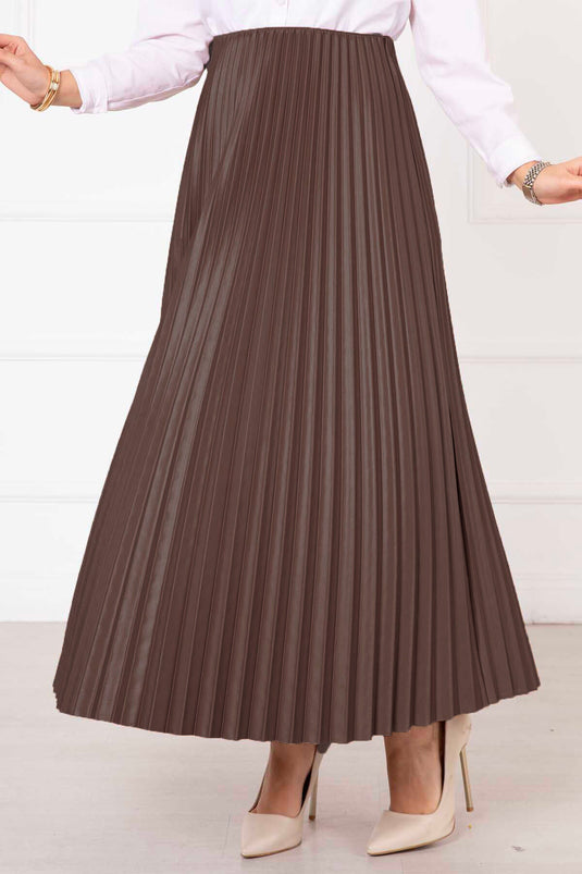 Sena Pleated Skirt Milk Coffee