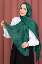 Série d'écharpes jacquard à détails ruban Émeraude