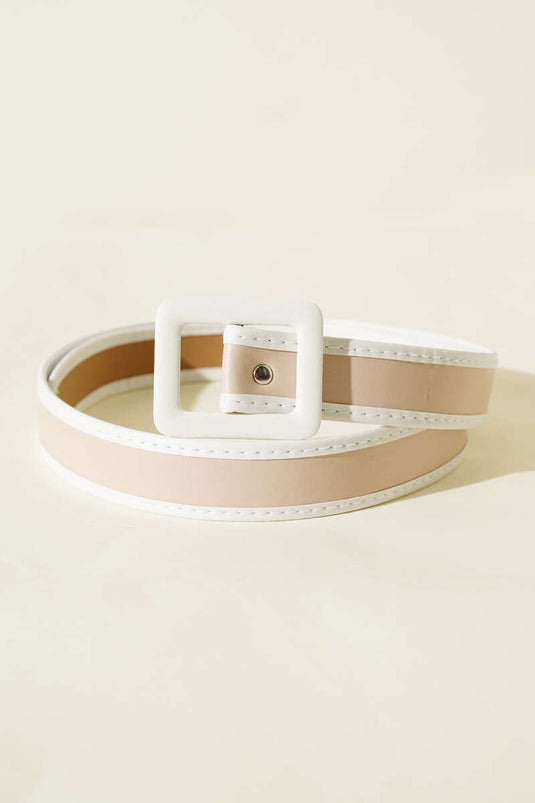 Ceinture à rayures, beige