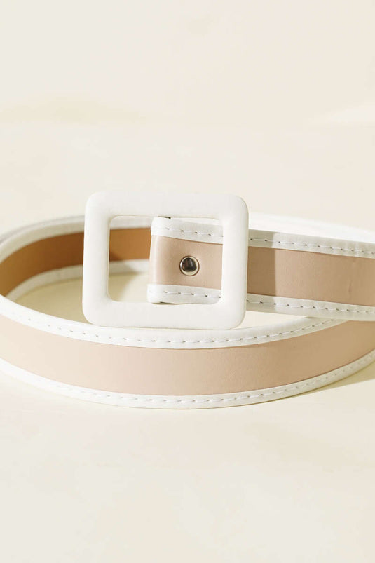 Ceinture à rayures, beige