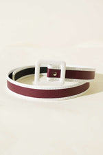 Ceinture à rayures bordeaux