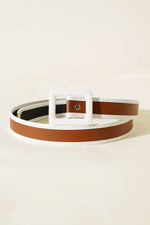 Ceinture à rayures, beige