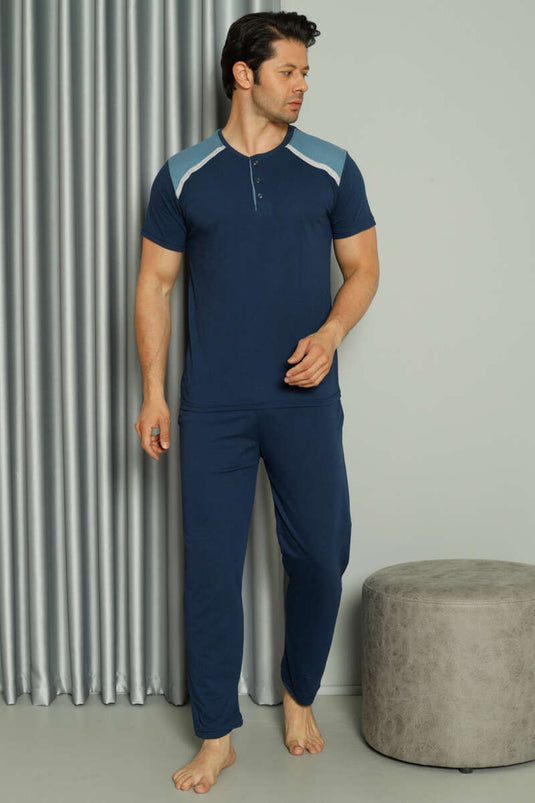 Ensemble pyjama homme manches courtes avec bande décorative Parlement