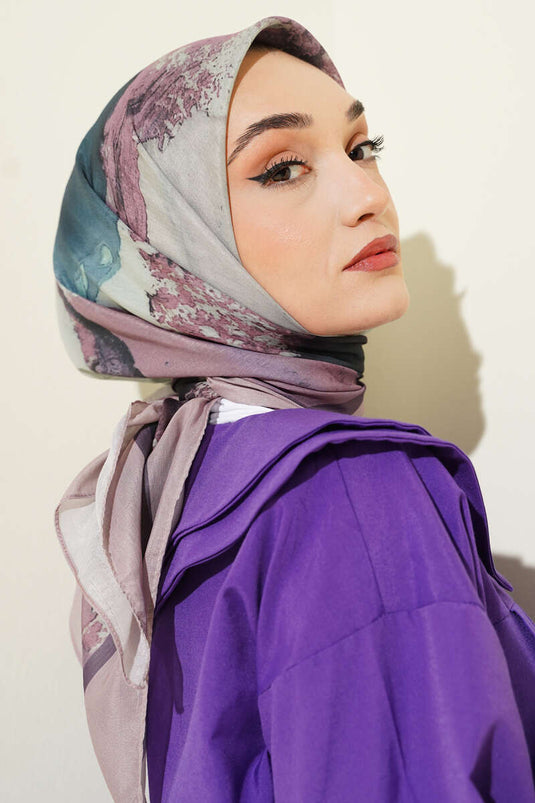 Écharpe à rayures dégradées couleur latte